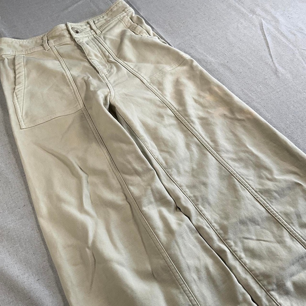 Womens The Normal Brand Cream Distressed Rayon Blend Pants Cotton (Sz 26)
